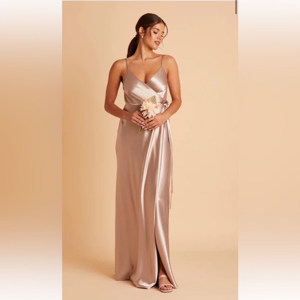 Birdy Grey - Cindy Dress - Shiny Satin Taupe M